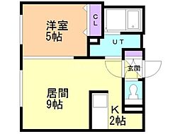 シティプレミア豊平 1LDKの間取図画像