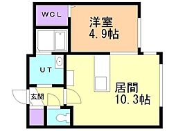 ビッグレジデンス中の島 1LDKの間取図画像