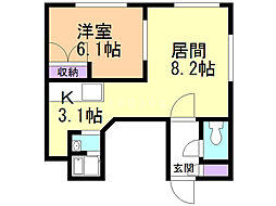 カトレー113 1LDKの間取図画像