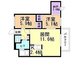 プレシャス福住 2SLDKの間取図画像
