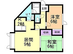 ルネサンスしらかば 2LDKの間取図画像