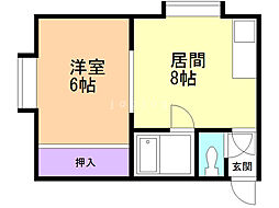 ウォーカーヒル 1DKの間取図画像