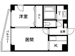アップルヒル月寒 1LDKの間取図画像