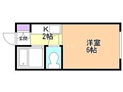 トーシンコーポ旭町 1Kの間取図画像