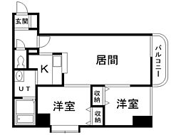 エクセレント弐番館 2LDKの間取図画像