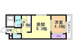 ネスティ 1LDKの間取図画像