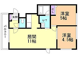 エミネンス美園85 2LDKの間取図画像