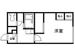 レオパレスグランデカーサ 1Kの間取図画像