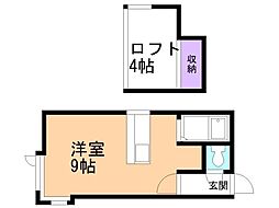 パインバレー羊ヶ丘 ワンルームの間取図画像