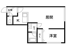 ブリオーレ月寒中央 1LDKの間取図画像