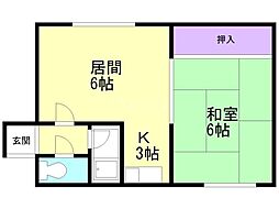 フォレストヒル澄川 1LDKの間取図画像