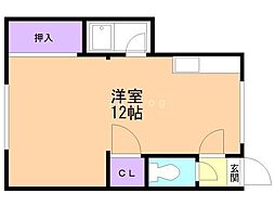 シャレード68 ワンルームの間取図画像
