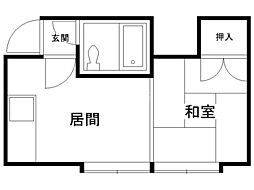 サンコーポ 1DKの間取図画像