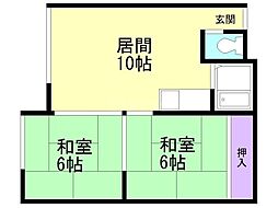 プレジデントパレス 2LDKの間取図画像