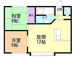 メゾンA.T2 2LDKの間取図画像
