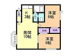 プリメーラS4 2LDKの間取図画像