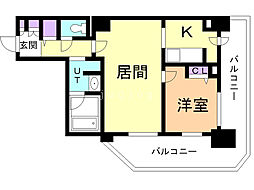PRIMEURBAN札幌リバーフロント 1LDKの間取図画像