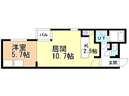 XYZ 1LDKの間取図画像