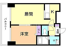 ブロックヒルズ 1LDKの間取図画像