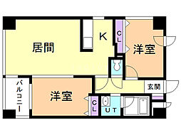 ノヴァ学園前 2LDKの間取図画像