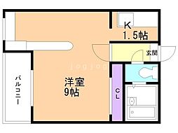 ハウスオブリザ平岸壱番館 1Kの間取図画像