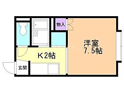 サクセスマンション 1Kの間取図画像