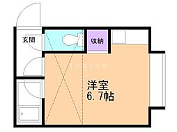 エクセレント2 ワンルームの間取図画像