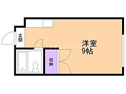 Aフレッシュスプリング ワンルームの間取図画像