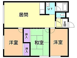 リヴィエール412C 3LDKの間取図画像