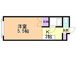 キャンパス文京台 1Kの間取図画像