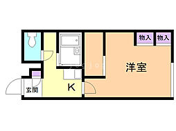 レオパレスソレーユ2 1Kの間取図画像