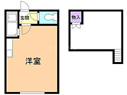 シャトル141 ワンルームの間取図画像