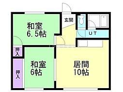 チェリーハイツ 2LDKの間取図画像