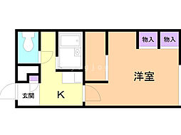 レオパレスCalm江別1 1Kの間取図画像