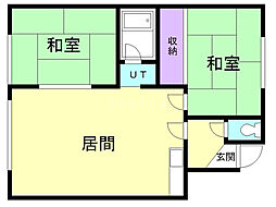 オレンジハウス 2LDKの間取図画像
