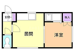 エイトマンション 1DKの間取図画像