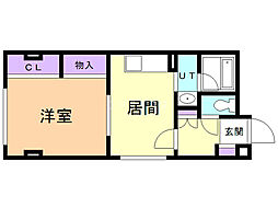 T.K松並 1DKの間取図画像