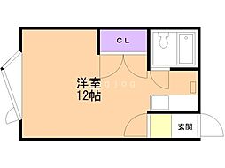 エクセルハイツ ワンルームの間取図画像