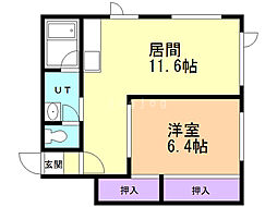 ハイツグランフォンテーヌ 1LDKの間取図画像