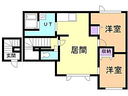シティハイムゆめみ野T2 2LDKの間取図画像