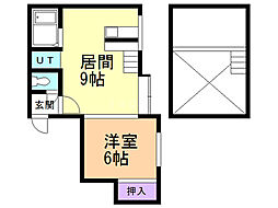 ウエストヴェリー 1DKの間取図画像