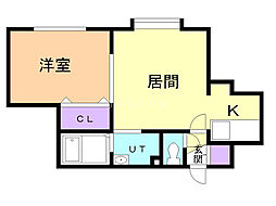 ルーバンアイ岩見沢壱番館 1LDKの間取図画像