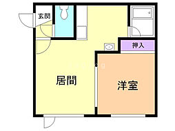 北3条ハイツ3 1LDKの間取図画像