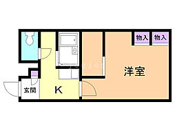 レオパレス銀 1Kの間取図画像