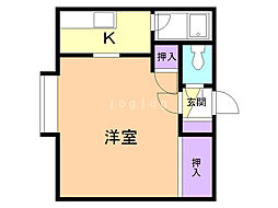 ラフェリア 1Kの間取図画像