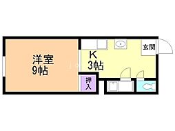 東パークハイツ 1Kの間取図画像