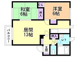 ジャンスA 2LDKの間取図画像