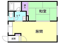 コーポ346 1DKの間取図画像