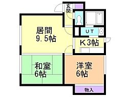ドウェル高砂駅A棟 2LDKの間取図画像