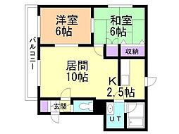 エクセルMS3 2LDKの間取図画像